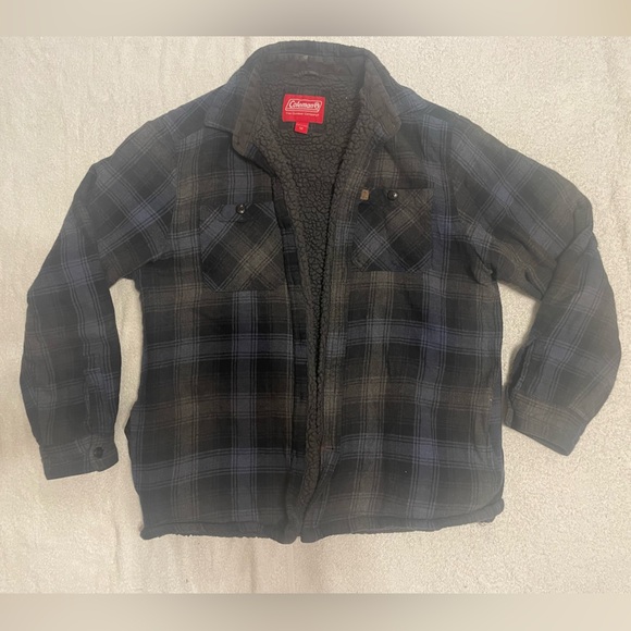 Coleman Plaid Flannel Sherpa Fleece-Lined Button Up Jacket - Picture 3 of 9